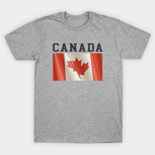 Canada Flag Closed Up and Text Retro Vintage Look T-Shirt by ActivLife
